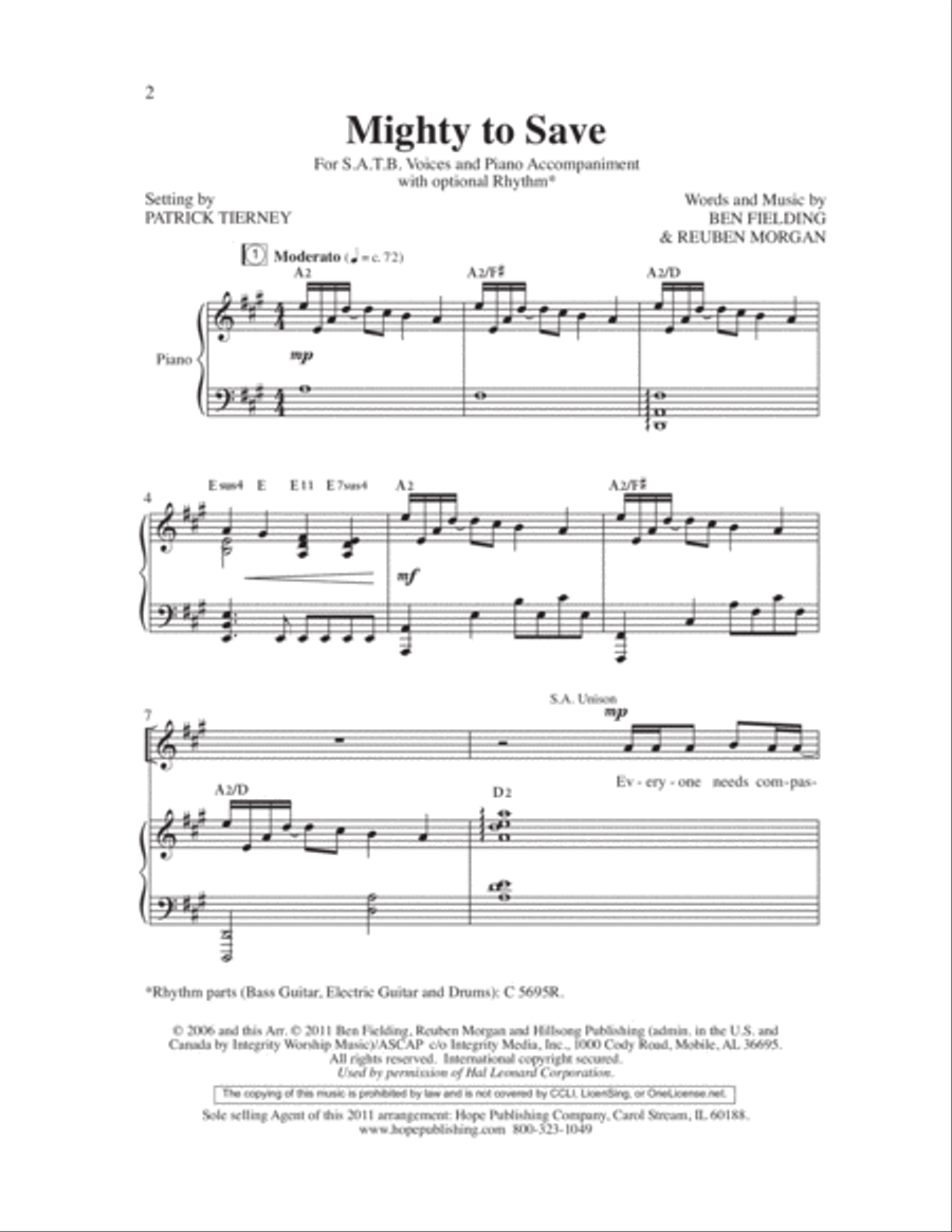 Mighty to Save 4-Part scores gallery preview page 2