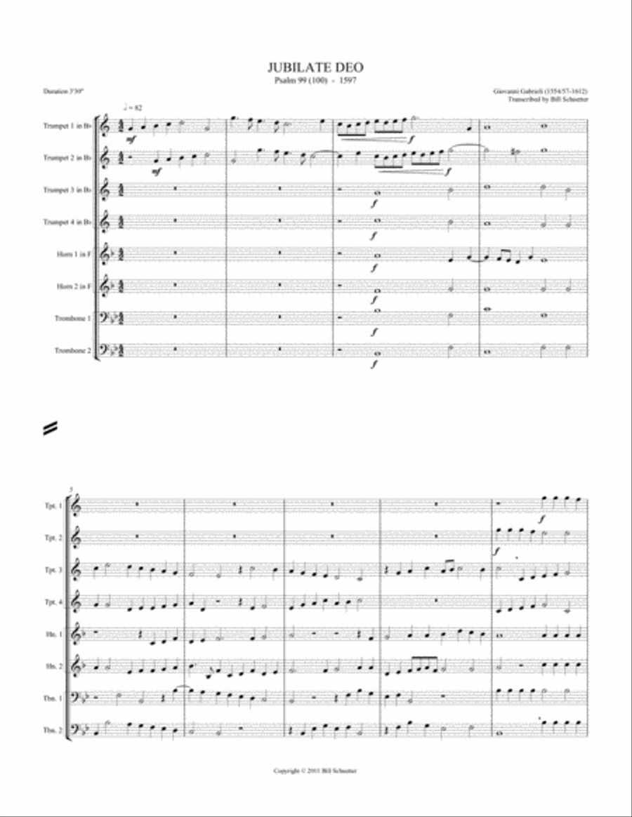 Jubilate Deo - Psalm 99 Chamber Music scores gallery preview page 1