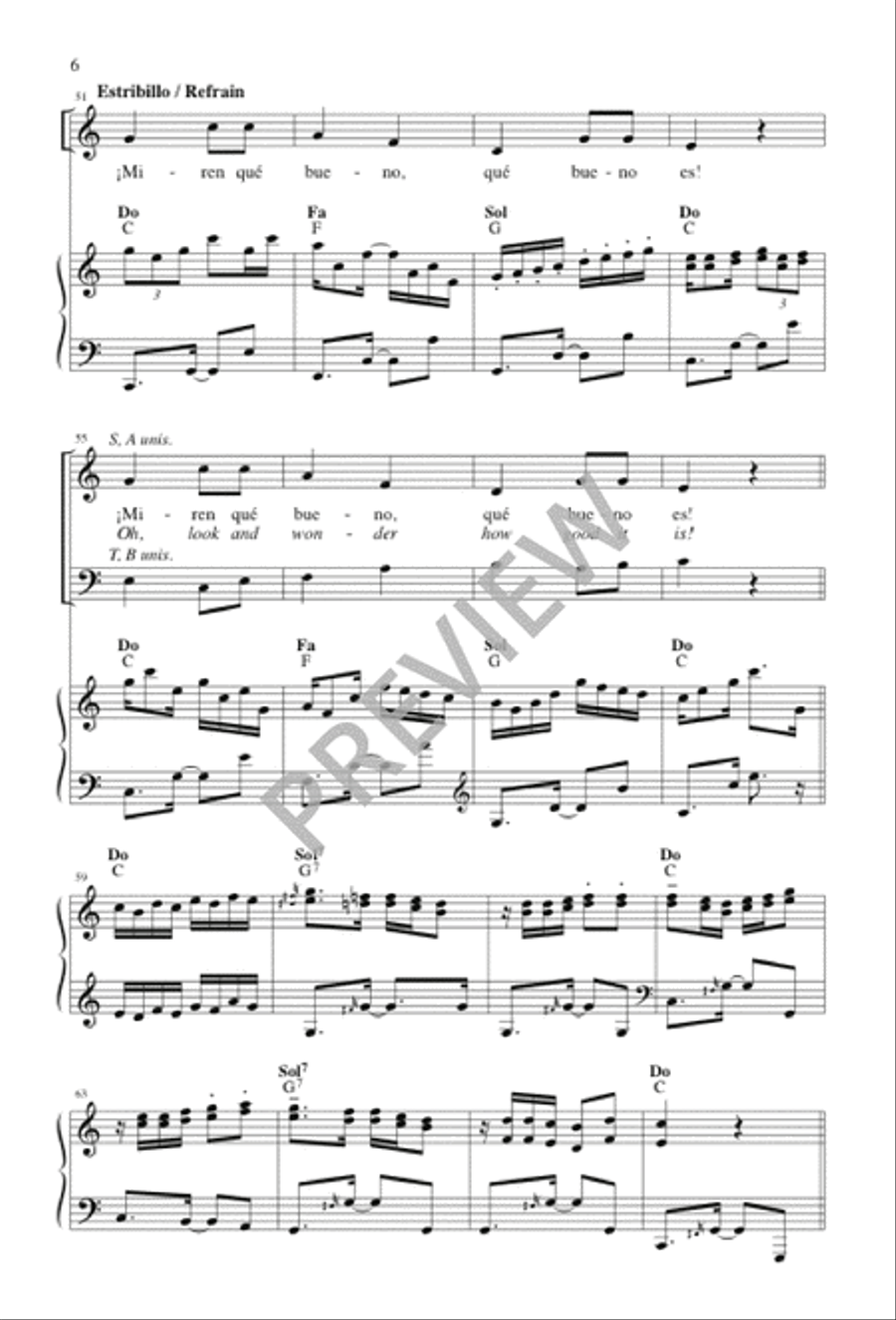 Miren qué bueno / Oh, Look and Wonder 3-Part scores gallery preview page 6