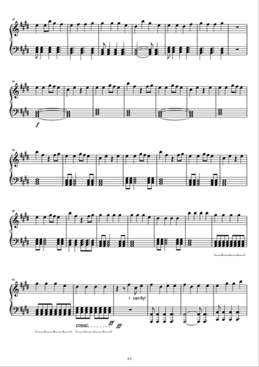 Fly Piano Solo scores gallery preview page 2