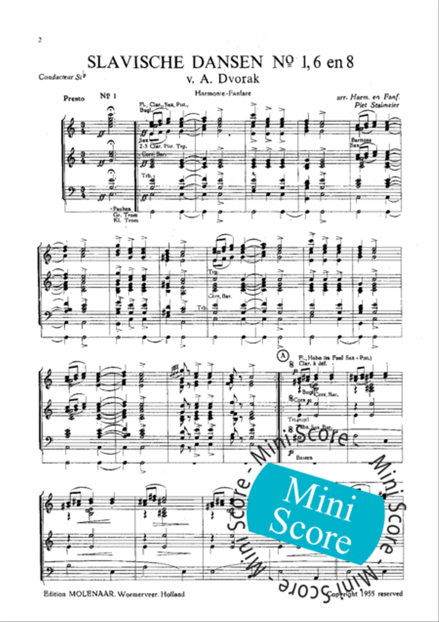 Slavische Dansen No 1,6 en 8 Concert Band scores gallery preview page 4
