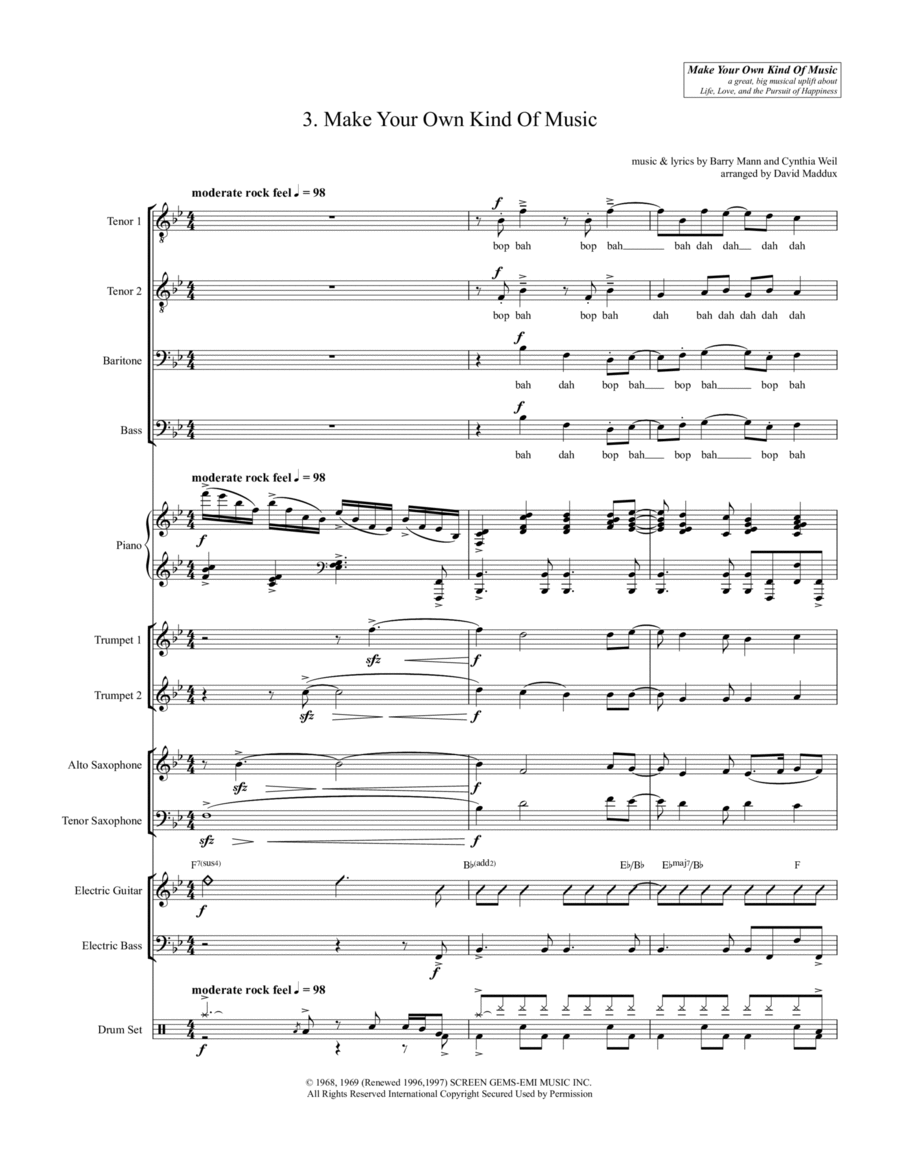 Make Your Own Kind Of Music Large Ensemble scores gallery preview page 1