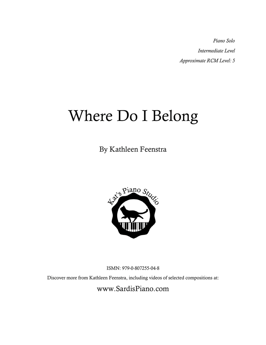 Where Do I Belong Piano Method scores gallery preview page 1
