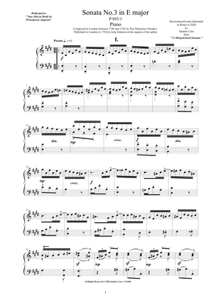 Paradisi - Piano Sonata No.3 in E major, P893-3