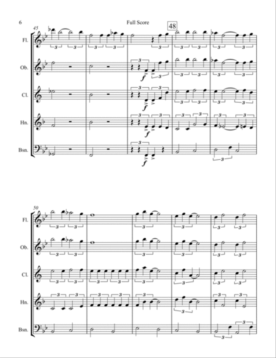 I'm Gonna Wash That Man Right Outa My Hair Woodwind Quintet scores gallery preview page 6
