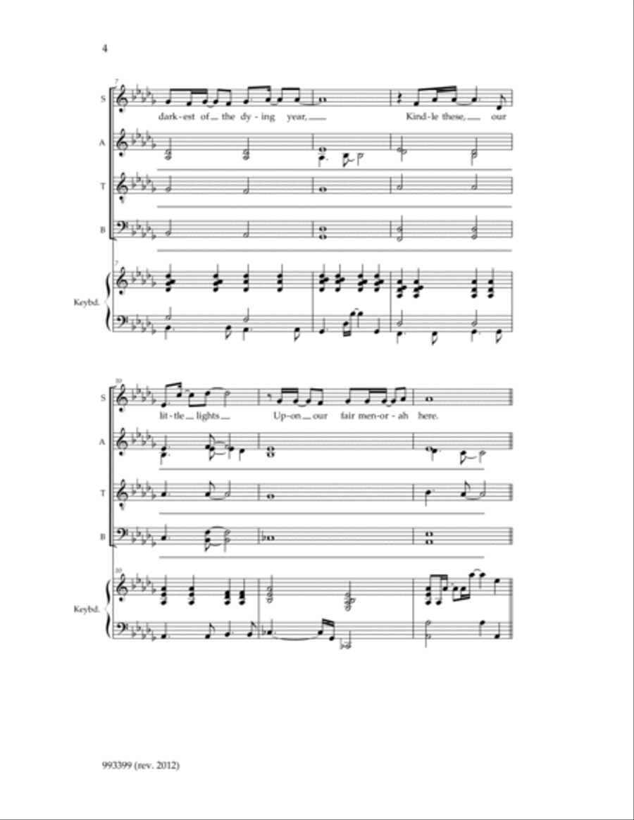 Chanukah Prayer for Children: Maoz Tzur (Rock of Ages) 4-Part scores gallery preview page 2