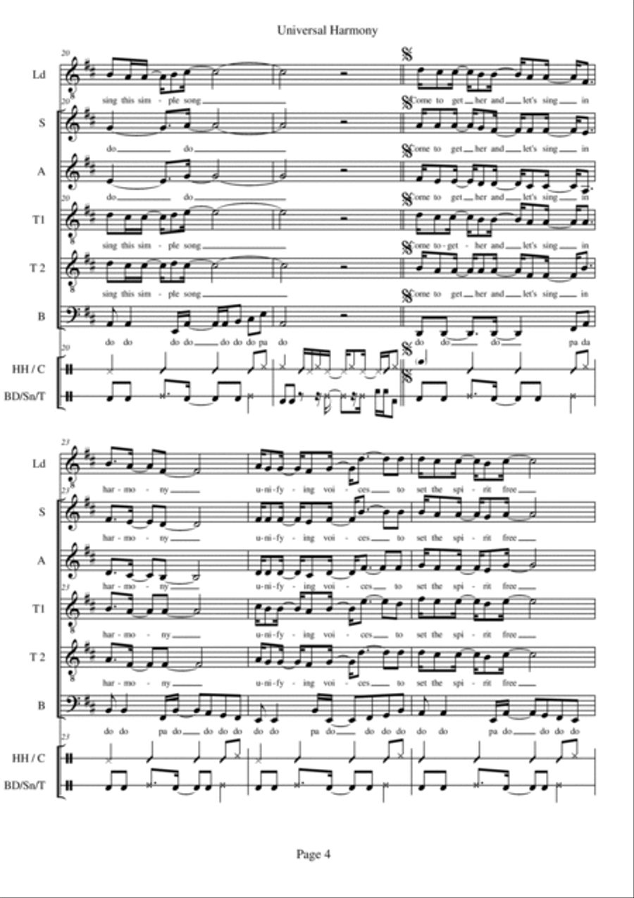Universal Harmony A Cappella scores gallery preview page 4