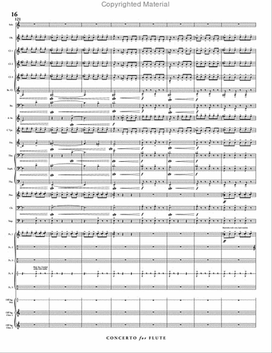 Concerto for Flute & Wind Ensemble Concert Band scores gallery preview page 17