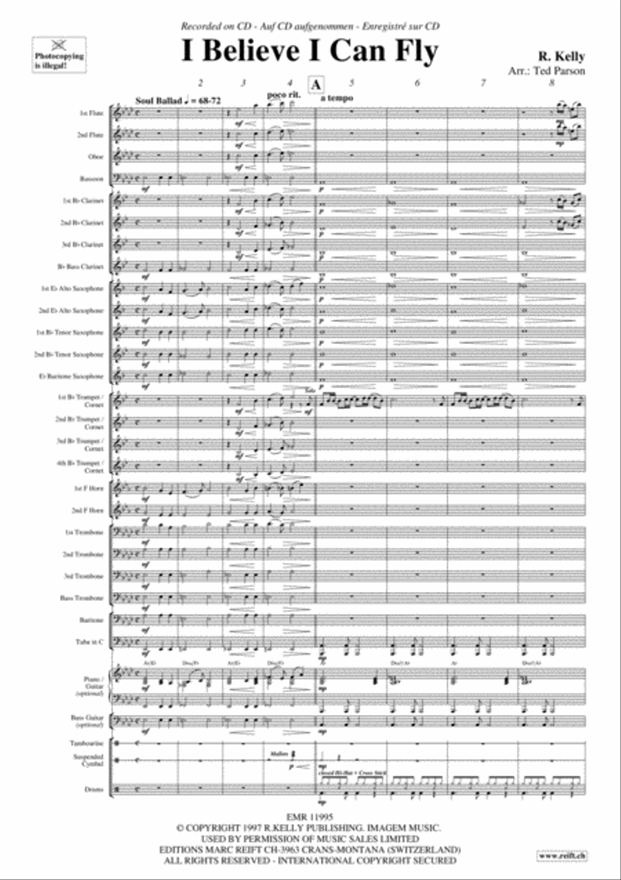 I Believe I Can Fly Concert Band scores gallery preview page 4