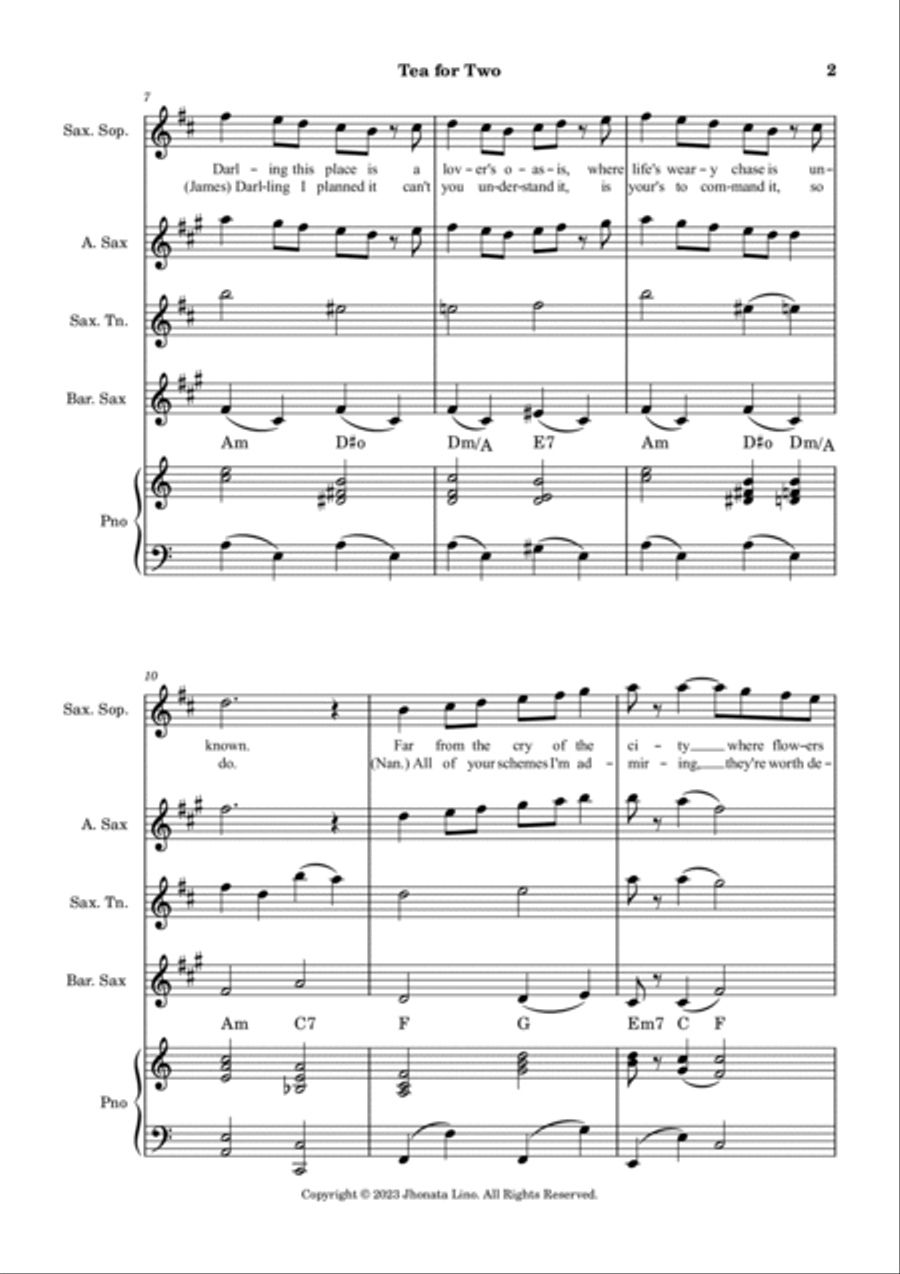 Tea For Two Small Ensemble scores gallery preview page 2