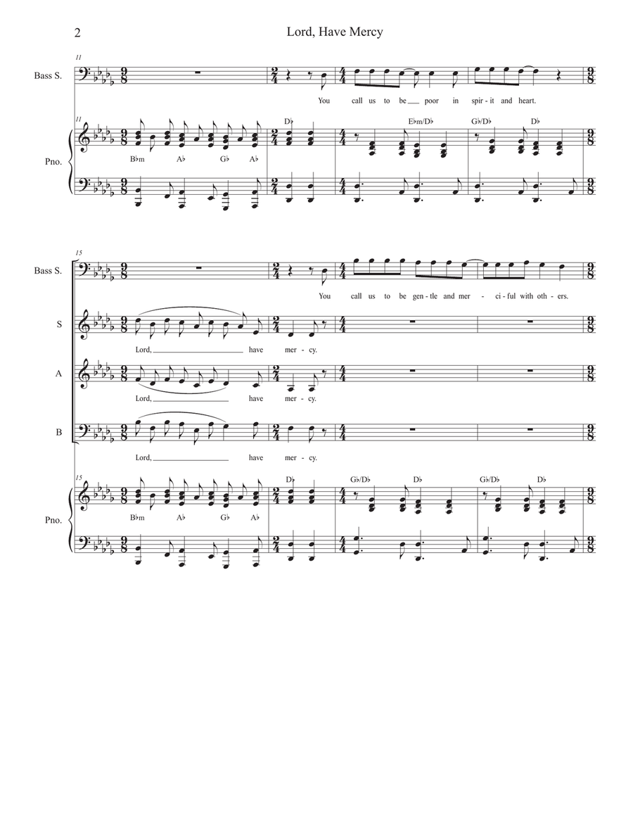Lord, Have Mercy (Bass solo and SAB) (