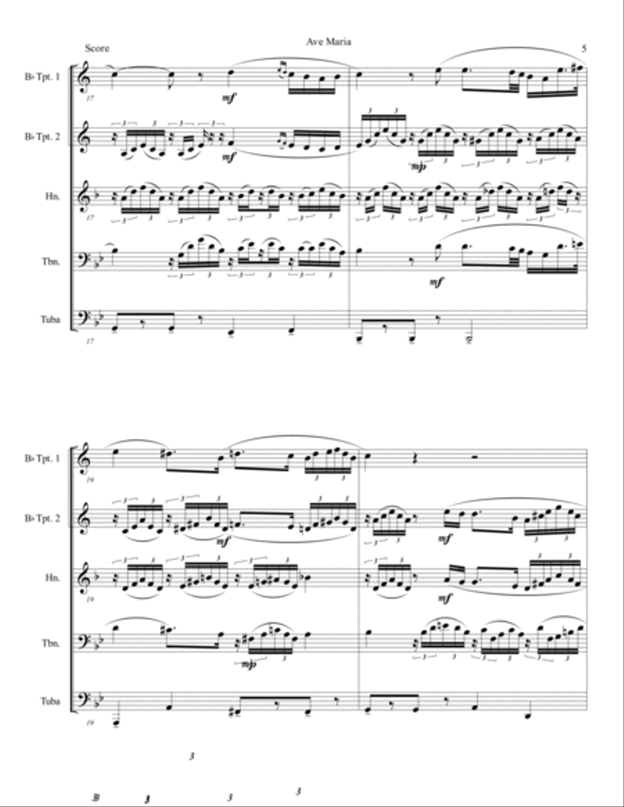 Ave Maria for Brass Quintet - Franz Schubert Ave Maria for Brass Quintet - Franz Schubert Brass Quintet scores gallery preview page 6