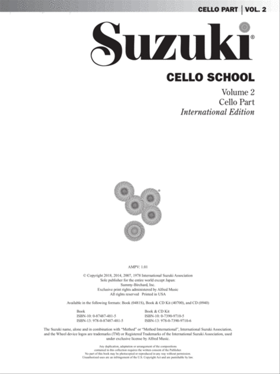 Suzuki Cello School, Volume 2