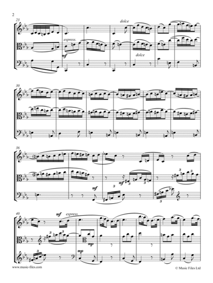 Brahms' 3rd Symphony, Theme from 3rd movement - arranged for Violin, Viola & Cello image number null
