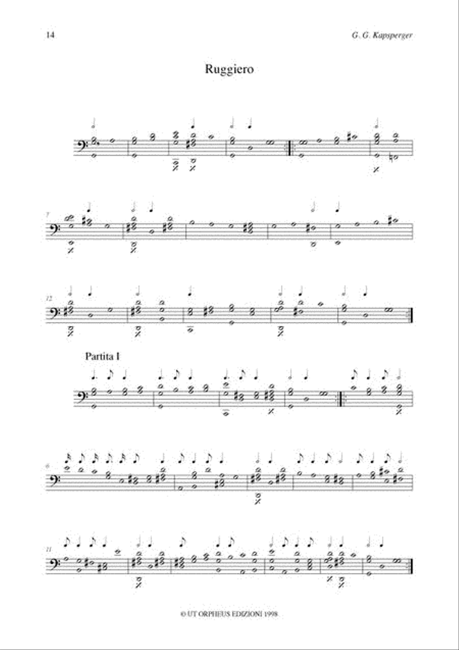 Intavolatura di Chitarrone. Libro Primo (Venezia 1604) transliterated for Keyboard Harpsichord scores gallery preview page 2