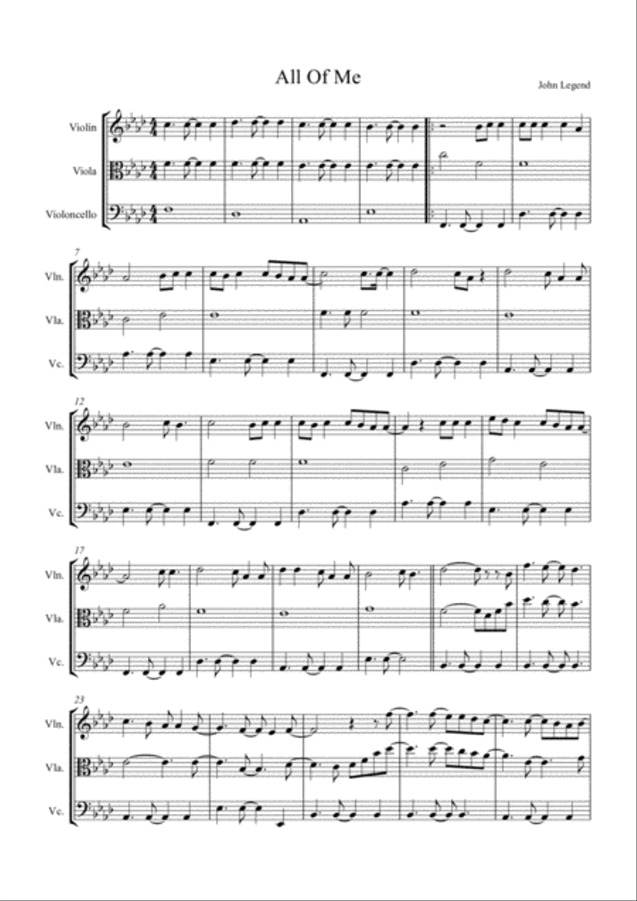 All Of Me String Trio scores gallery preview page 1