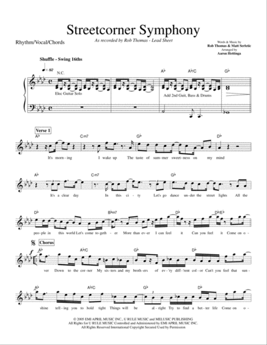 Streetcorner Symphony Piano scores gallery preview page 2