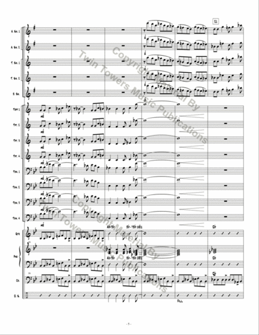 Espionage 1 Espionage 1 Jazz Ensemble scores gallery preview page 6