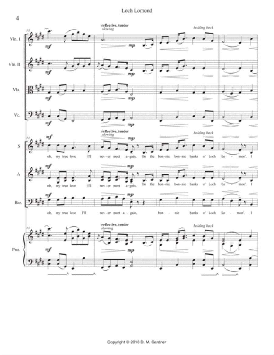 Loch Lomond - SAB and String Quartet (opt. piano) SAB scores gallery preview page 6