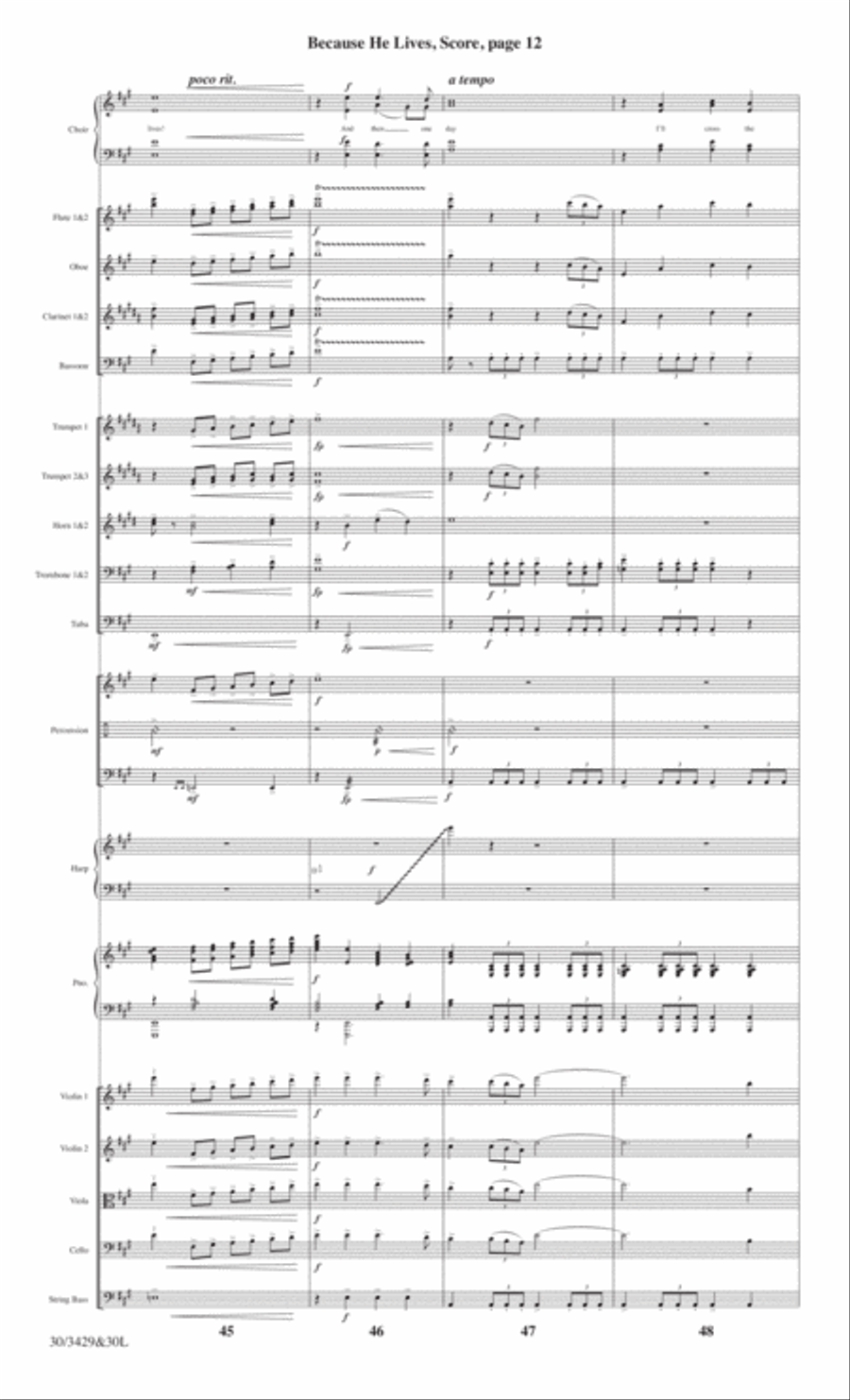 Because He Lives - Orchestral Score and CD with Printable Parts Choir scores gallery preview page 15
