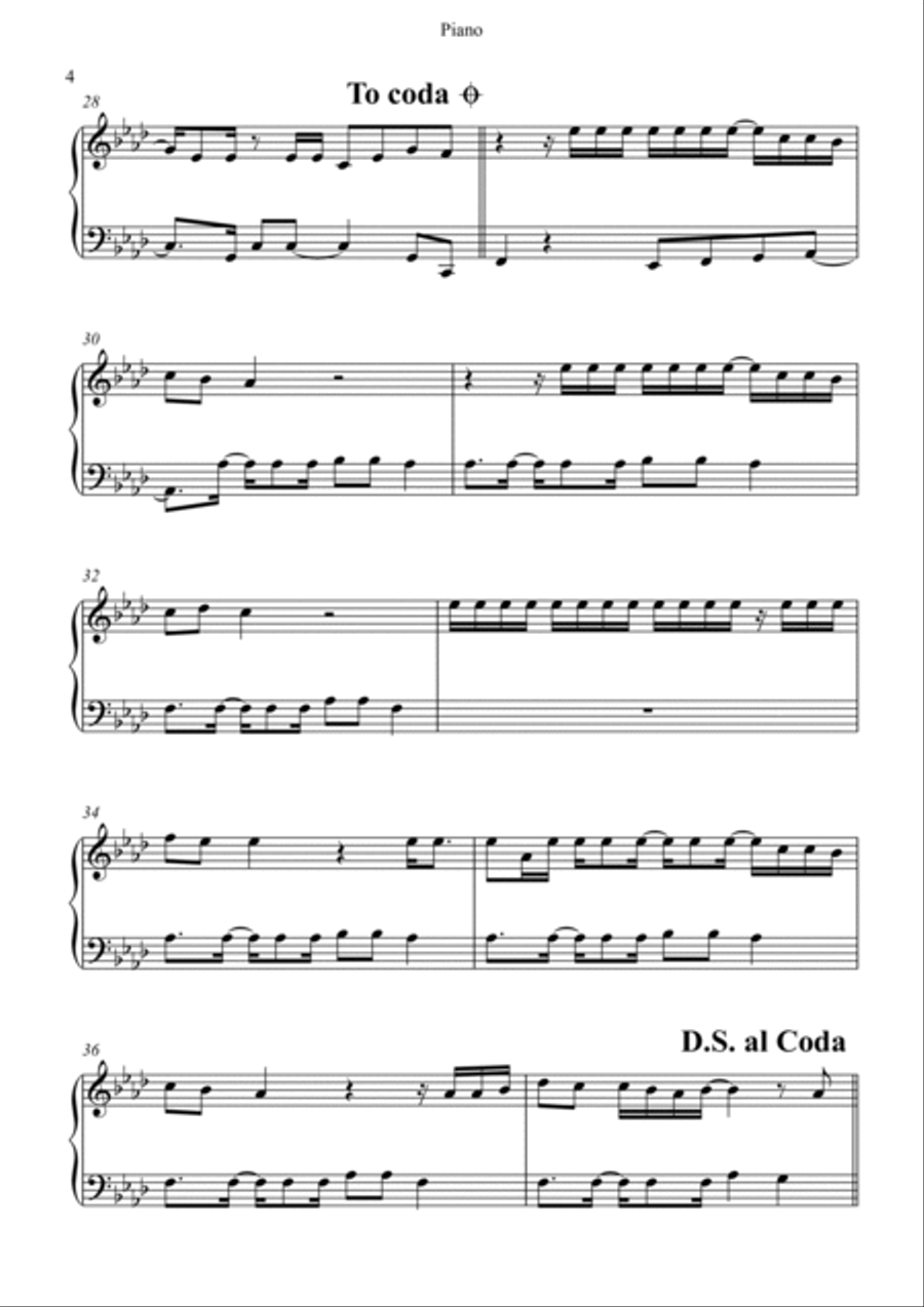 Bam Bam Piano Solo scores gallery preview page 4