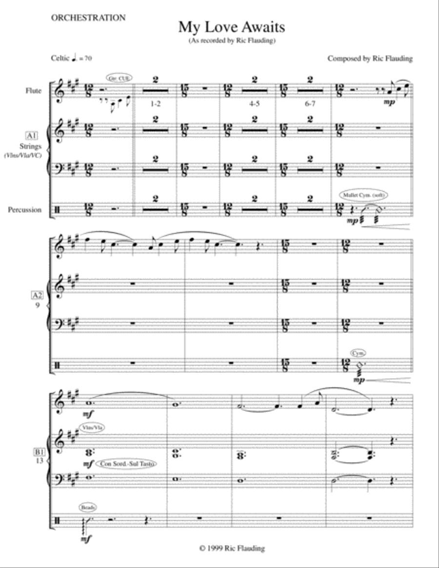 My Love Awaits (Lead Sheet & Orchestration) Percussion Ensemble scores gallery preview page 4