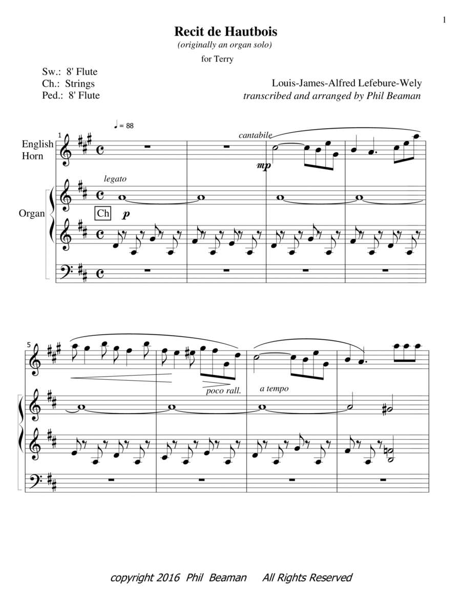 Recit de Hautbois English Horn scores gallery preview page 1