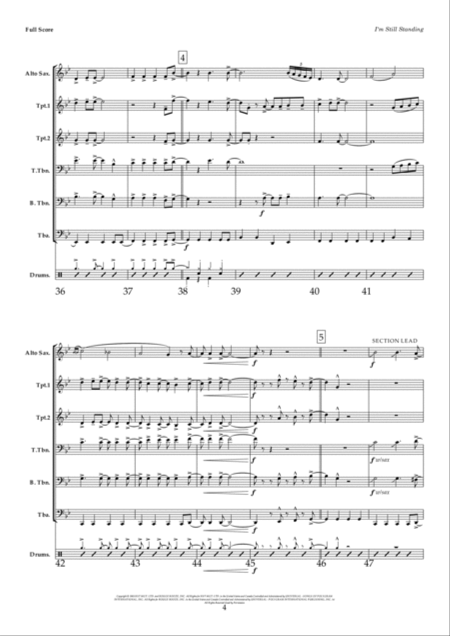 I'm Still Standing Concert Band scores gallery preview page 4