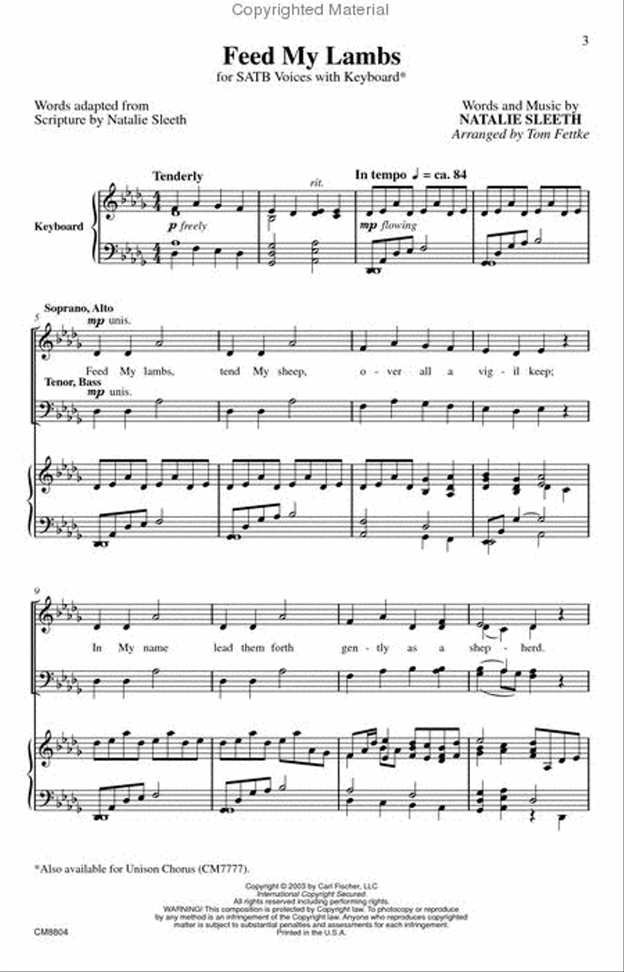 Feed My Lambs Feed My Lambs Choir scores gallery preview page 2