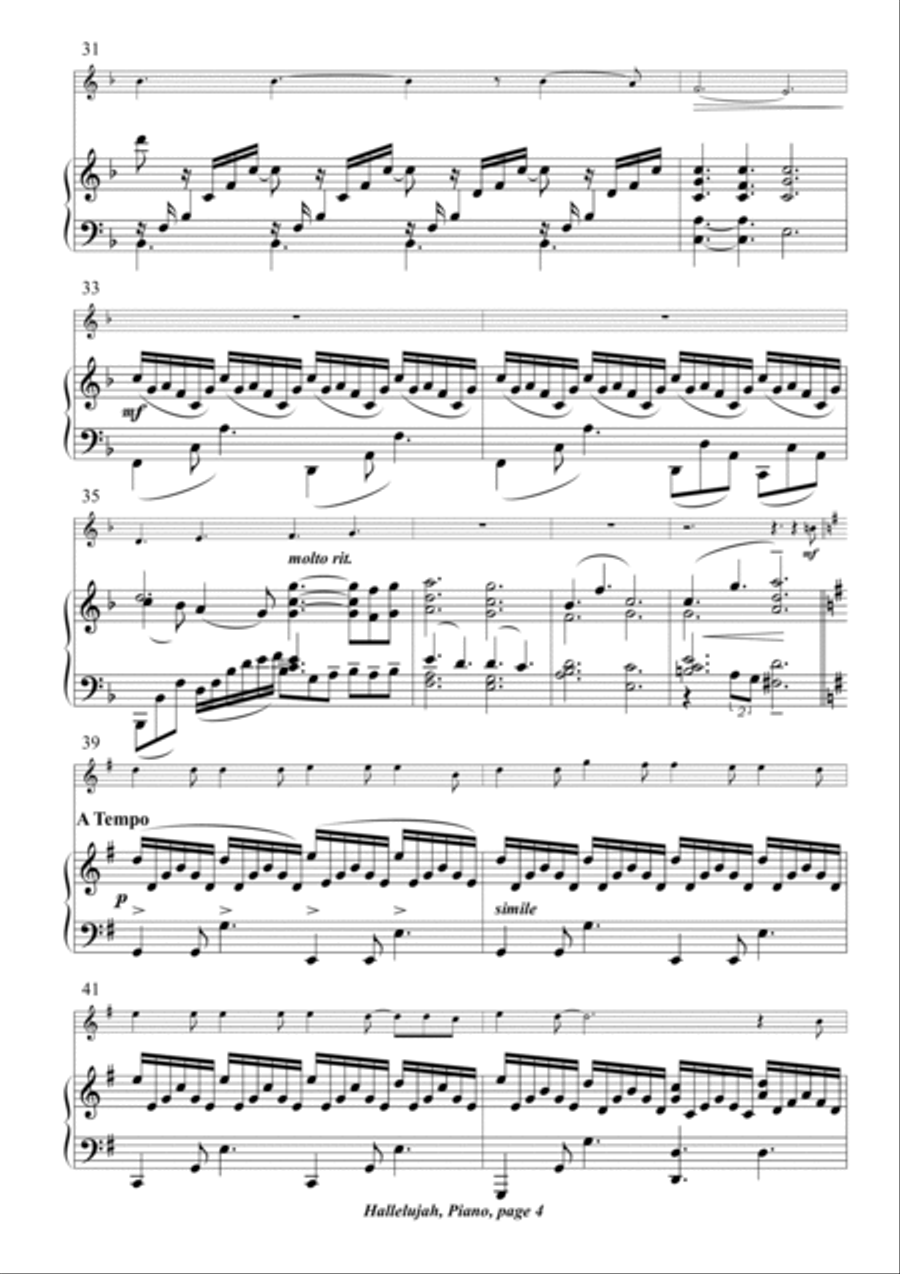 Hallelujah Hallelujah Piano Trio scores gallery preview page 4
