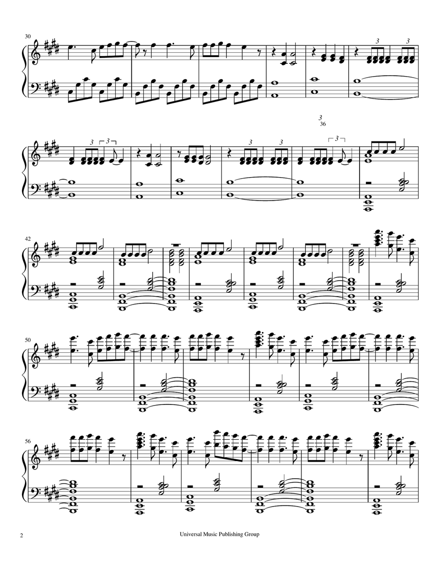 Birds Piano Solo scores gallery preview page 2