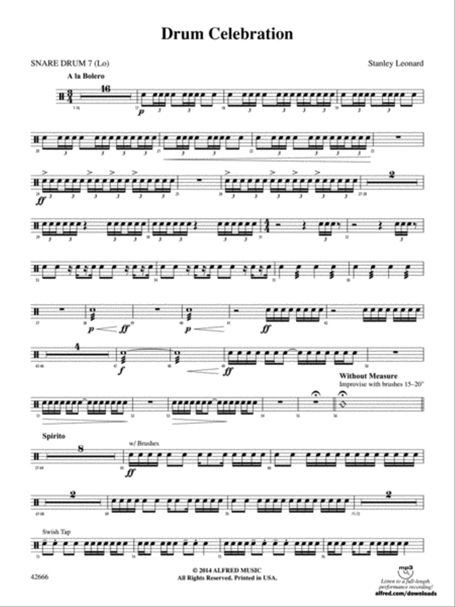 Drum Celebration: SD7 Drum Celebration: SD7 Percussion Ensemble scores gallery preview page 1