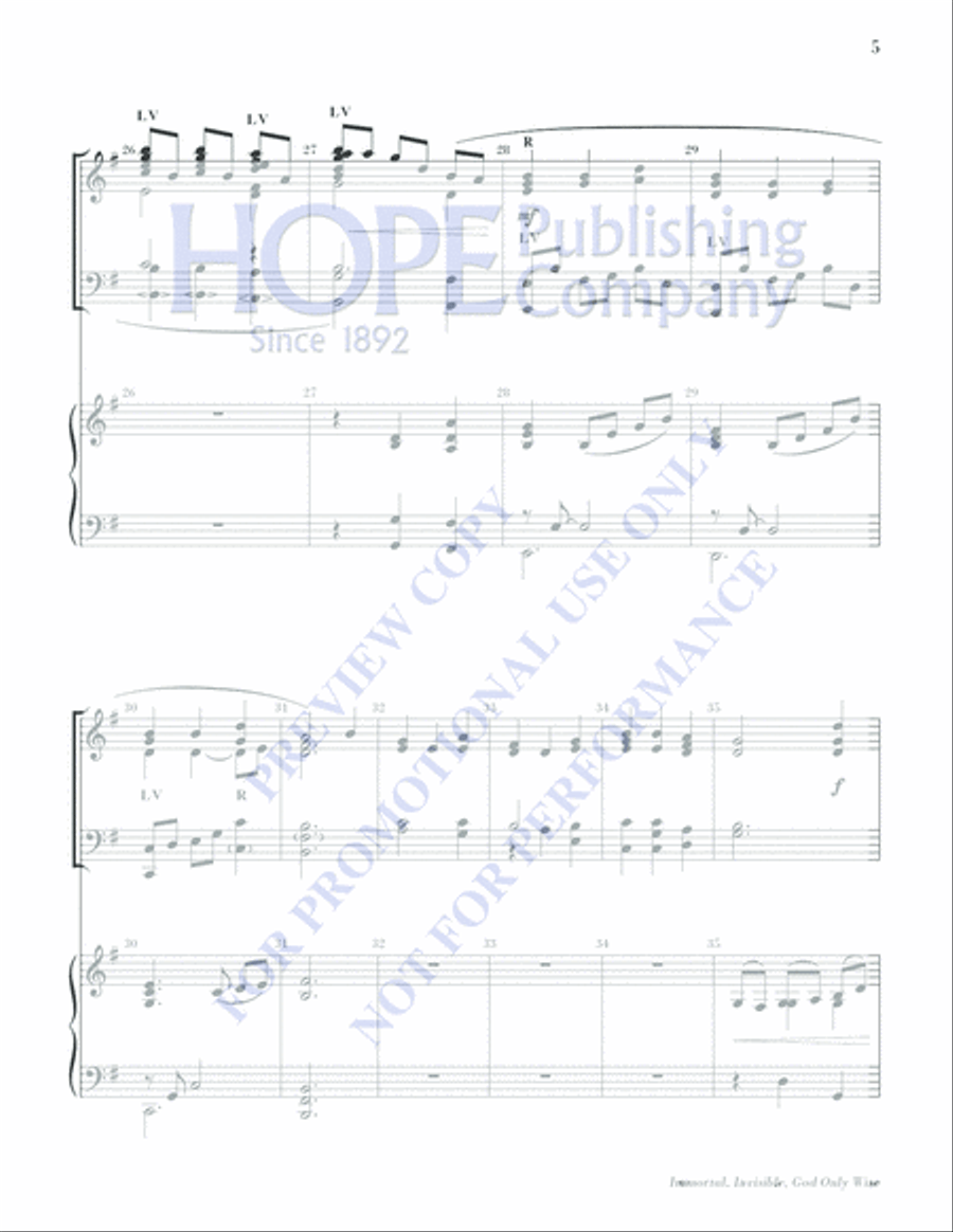 IMMORTAL INVIS-SHER-Director and Piano Score Handbell Choir scores gallery preview page 5