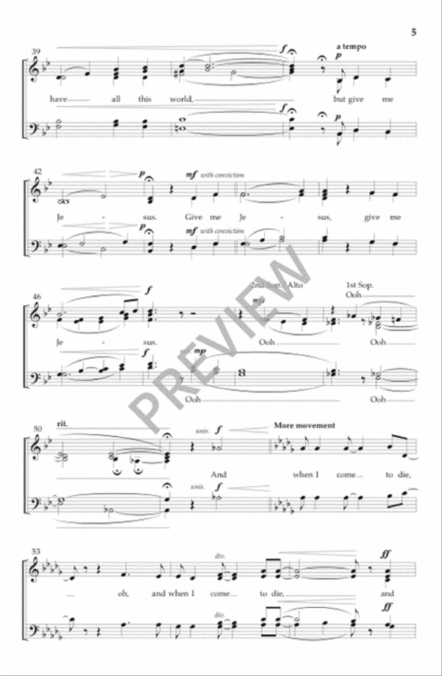 Give Me Jesus 4-Part scores gallery preview page 6