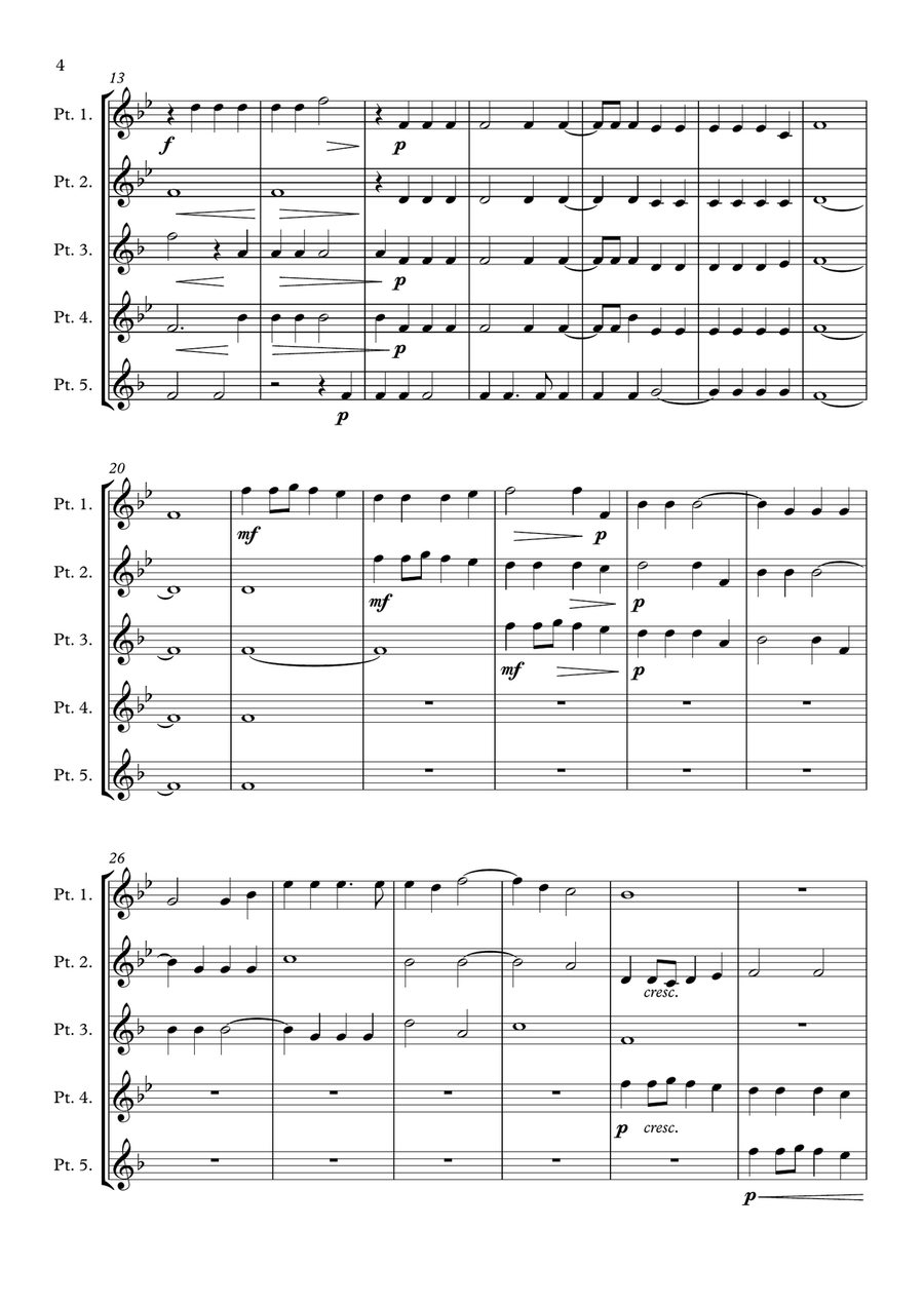Monteverdi - The Third Book of Madrigals - No 10 Poi ch'ella Brass Ensemble scores gallery preview page 4