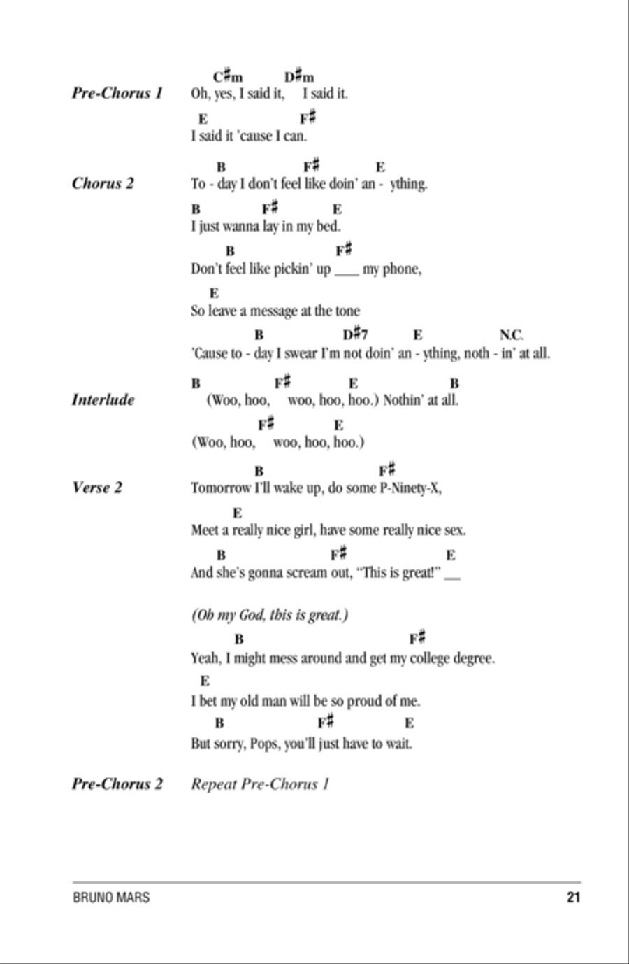 The Lazy Song Acoustic Guitar scores gallery preview page 2