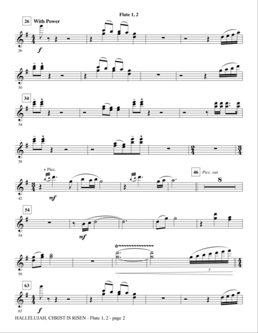 Hallelujah, Christ Is Risen - Flute 1 & 2 Choir scores gallery preview page 2