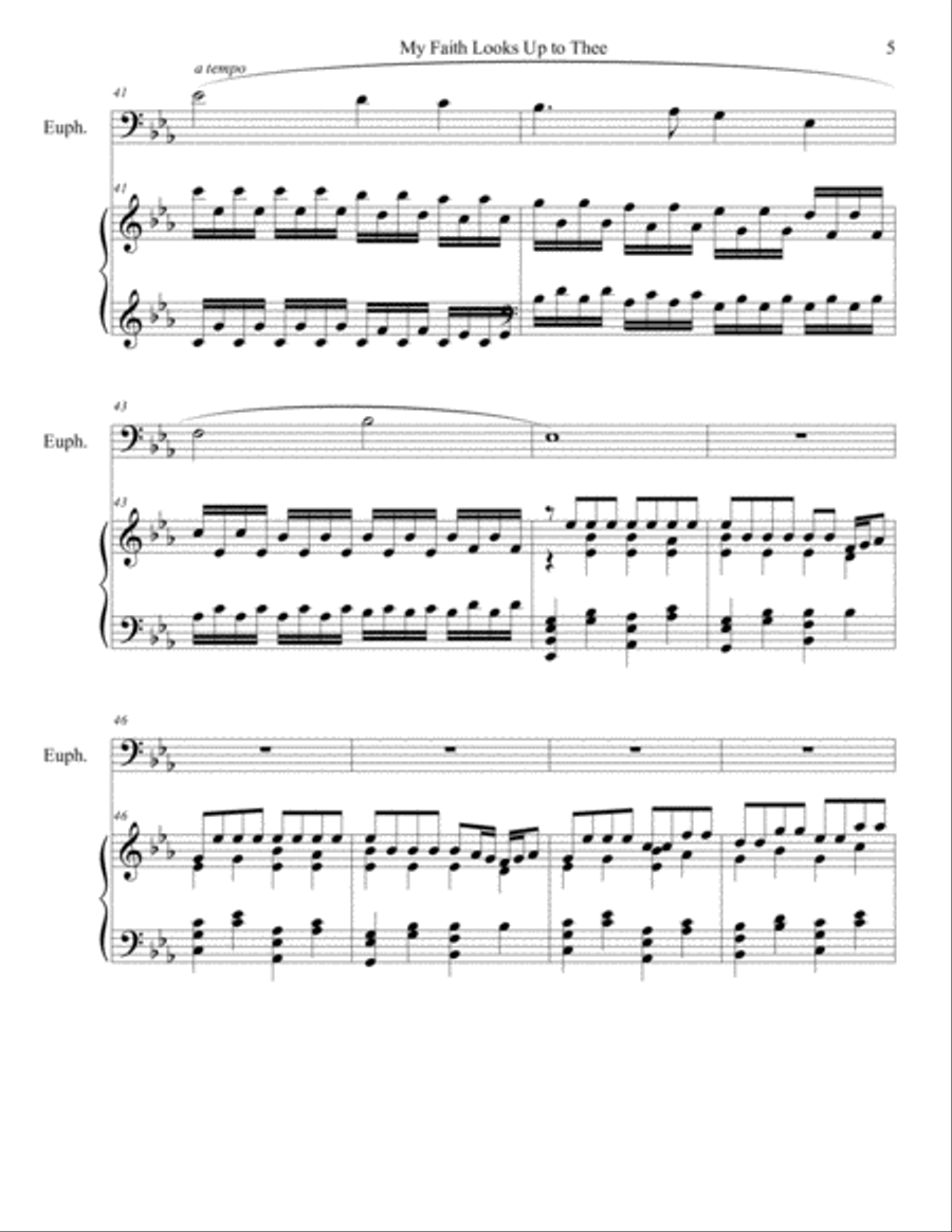 My Faith Looks Up to Thee (euphonium/piano), arr. Brenda Portman Euphonium scores gallery preview page 5