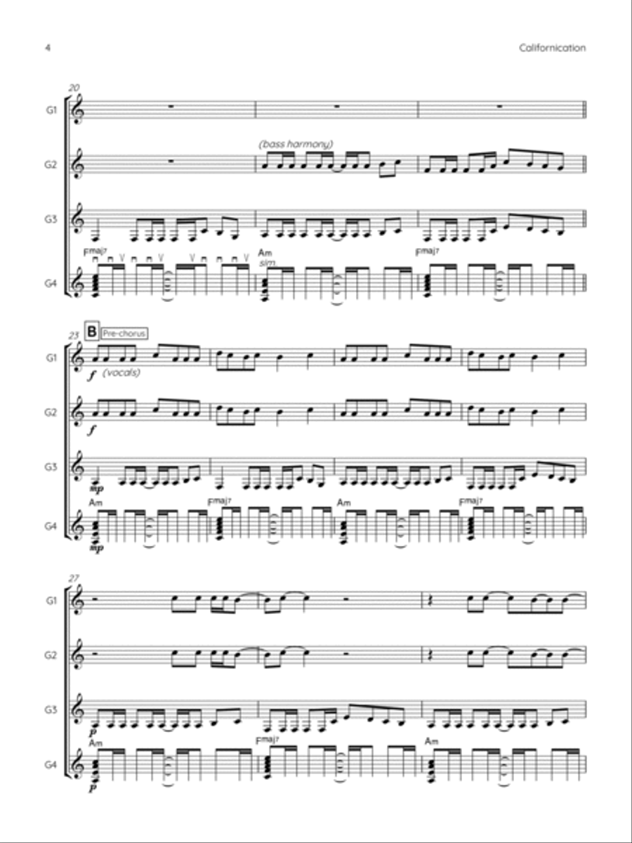 Californication Acoustic Guitar scores gallery preview page 4