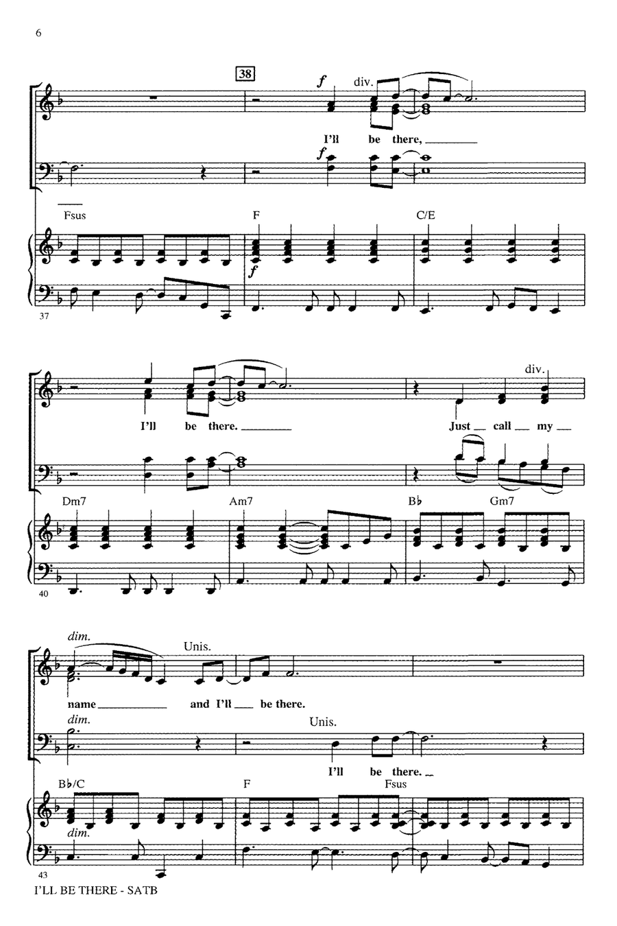 I'll Be There I'll Be There 4-Part scores gallery preview page 5