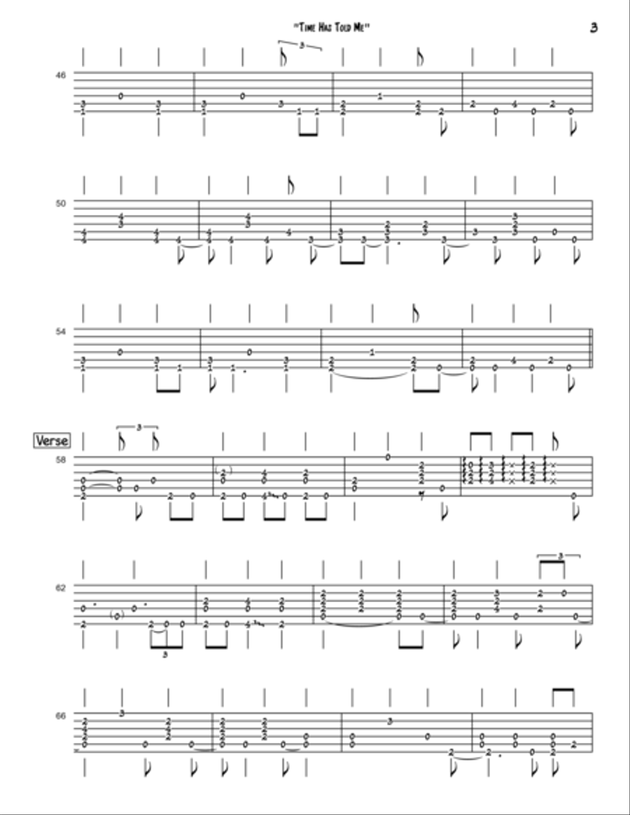 Time Has Told Me Guitar Tablature scores gallery preview page 3