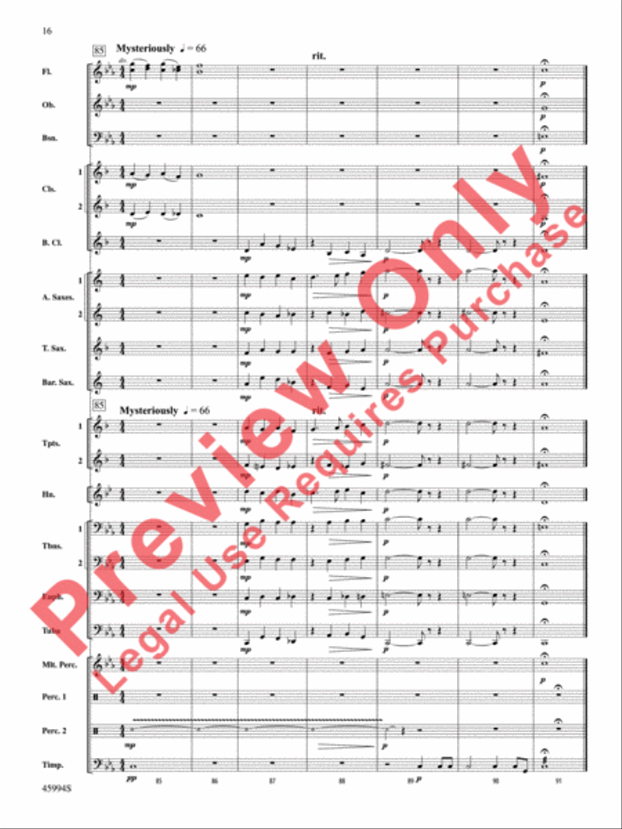 Shadows Unseen Concert Band scores gallery preview page 17