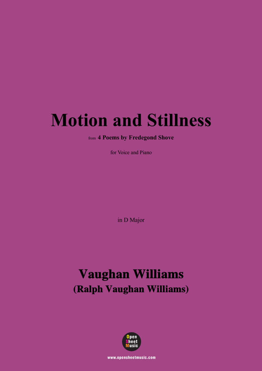Vaughan Williams-Motion and Stillness(1925),in D Major Voice scores gallery preview page 1