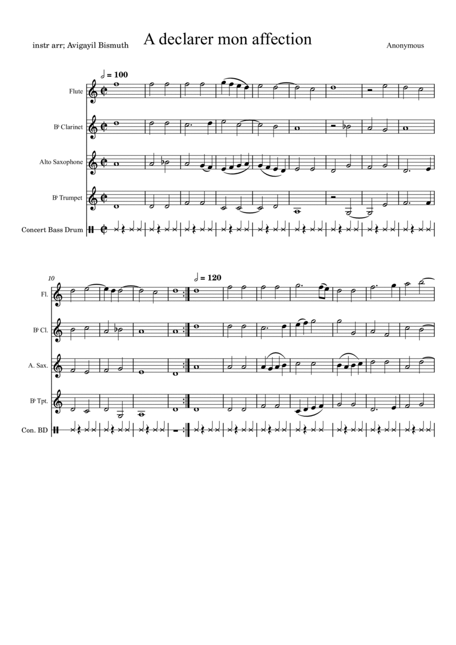 A declarer mon affection A declarer mon affection Small Ensemble scores gallery preview page 1