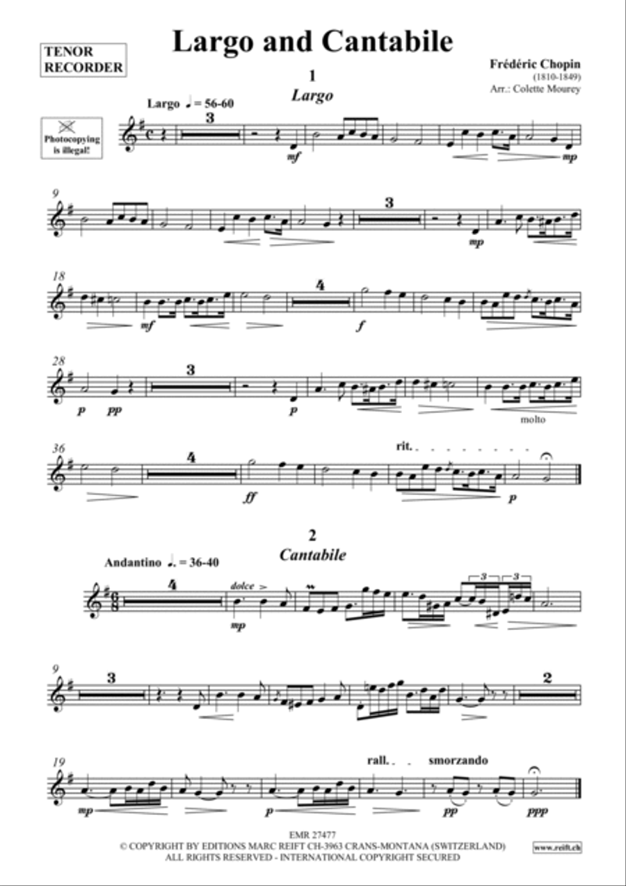 Largo and Cantabile Tenor Recorder scores gallery preview page 2