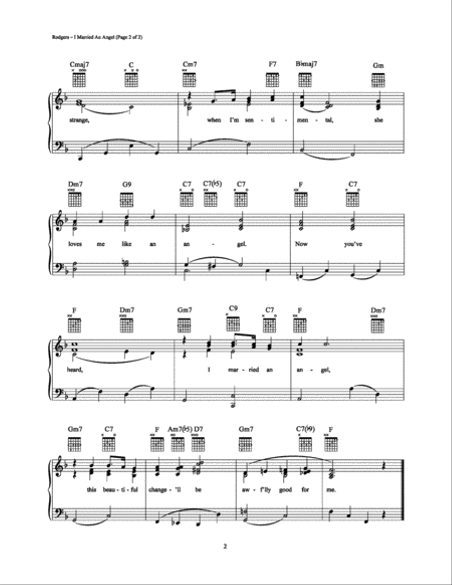 I Married An Angel Piano, Vocal, Guitar scores gallery preview page 2
