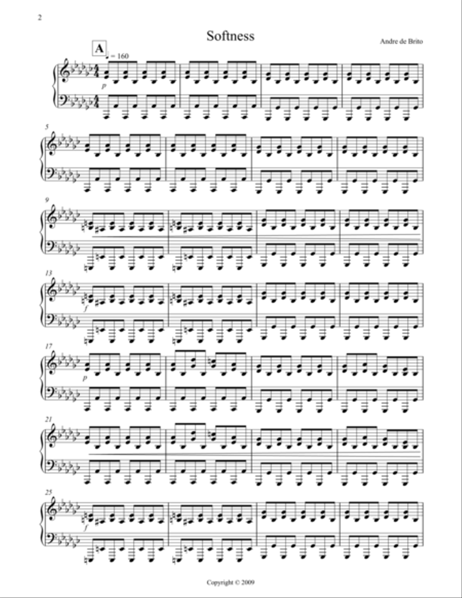 Softness (Piano Study #2) Piano Method scores gallery preview page 2