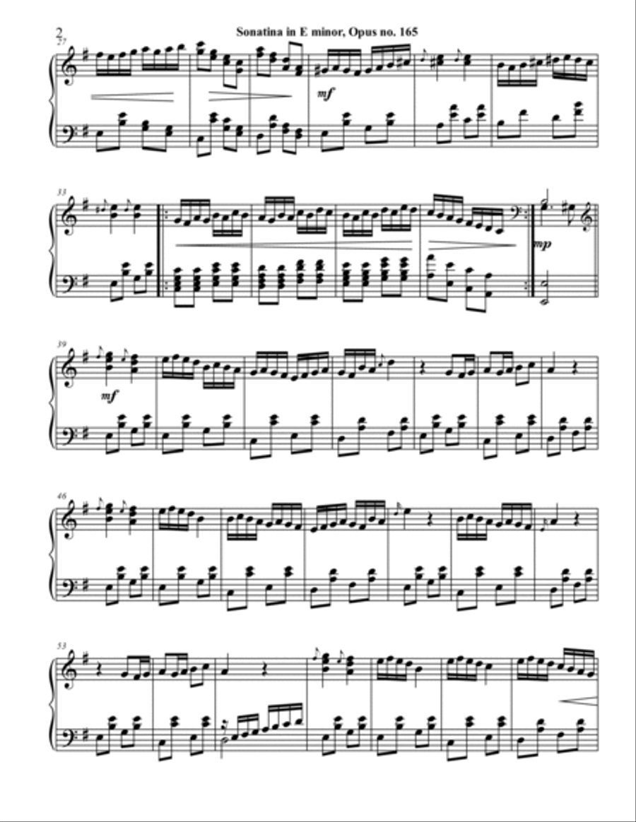 Sonatina in E minor, no. 1 Piano Solo scores gallery preview page 2