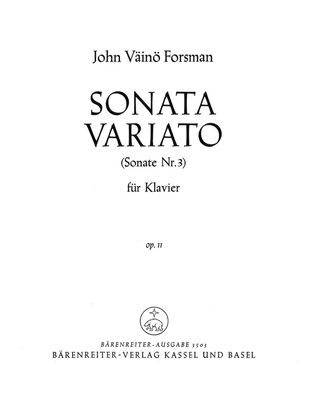 Book cover for Sonata variato, No. 3, Op. 11