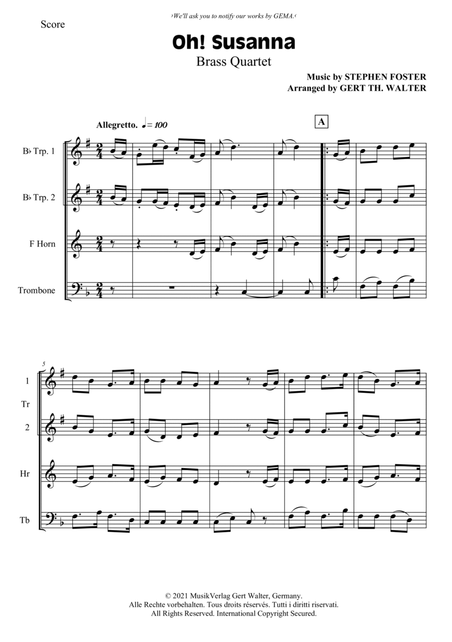 Oh! Susanna Horn scores gallery preview page 1